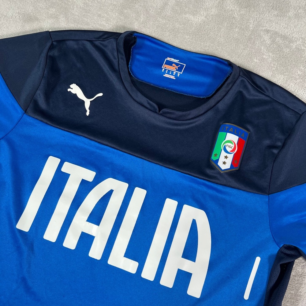 Puma Italy Soccer Jersey Men's Size Medium Blue Italia Graphic Training READ* - Picture 3 of 13
